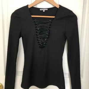 Lace-Up Long Sleeve Top